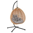 thumbnail image 5 of U_STYLE Sturdy Hammock Chair with Stand, Durable Hanging Egg Chair with Rattan Weaving ,Comfortable Indoor Outdoor Swing chairs with Soft Removable Cushion,Suitable for Balcony, 5 of 9