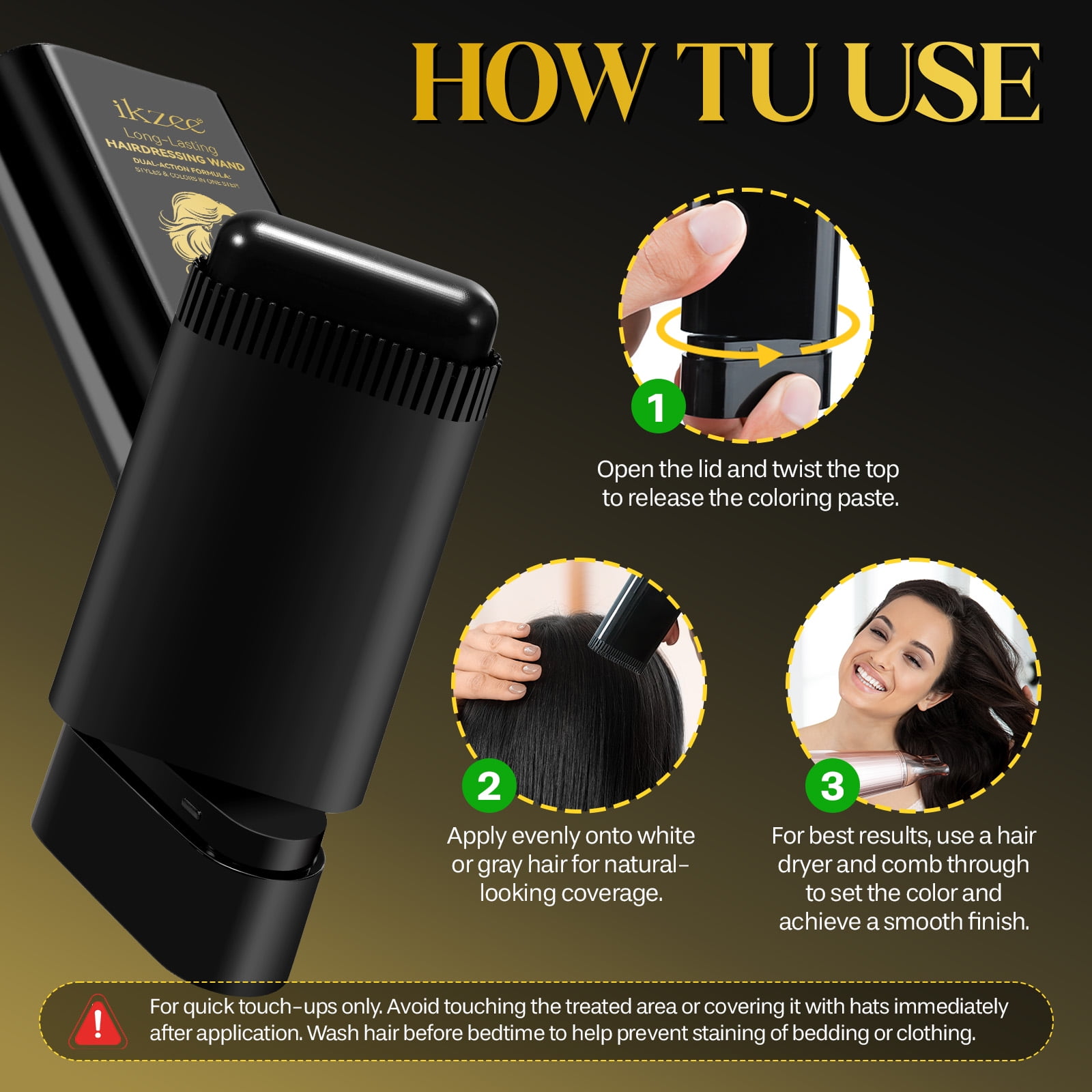 ikzee Safe and Convenient Comb Hair Dye, Portable Hair Dye Comb