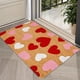 thumbnail image 4 of Felpudo de bienvenida para San Valentín | Alfombra con corazones rojos y rosas | Felpudo antideslizante de poliéster para entrada interior y exterior | Felpudo de 40 x 60 cm para porche delantero |, 4 of 6