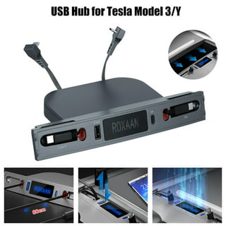 RGEEK USB Hub for Tesla Model 3 Model Y 2021 2022 with 2 USB Port and 2  Type-C Port, with Data Transmission Function and Fast Charger Port  Compatible with Model 3 Model