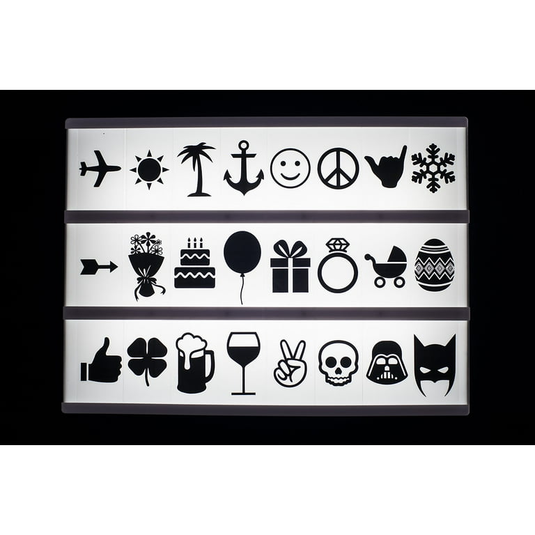 My Cinema Lightbox Extra Letter and Symbol Packs, Colour Letters, Emojis,  Fonts, for Light Box Size A5, A4, A3, Plus Storage (A4 - Original Lightbox,  Extra Letters, Numbers, Symbols) 