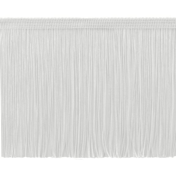 6" (15cm) Chainette Fringe Trim # CF06,, Pure White #A1 (Bright White) 11 Yards (33 ft/10m)