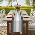 thumbnail image 4 of Black Grey Stripe Table Runner, Modern Art Horizontal Striped Washable Cotton Linen Table Runners 72 Inches Long, Dresser Scarf Runner for Dining Tables/TV Stands/Coffee/Cabinets 18''x72'', 4 of 9