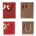 thumbnail image 3 of Lubelski Kraft Paper Ribbon Bowknot Treat Present Gift Bag Wedding Birthday Party Favour Gold, 3 of 7