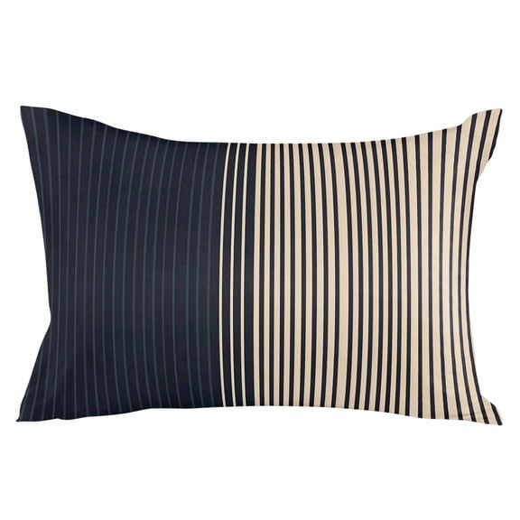 Navy Blue Black Stripe Throw Pillow Cover 24 x 36 Inch Decorative Pillow Cover Contemporary Clean-lined Abstract Lumbar Pillowcase Seasonal Rectangle Cushion Case for Couch Sofa Bed Living Room