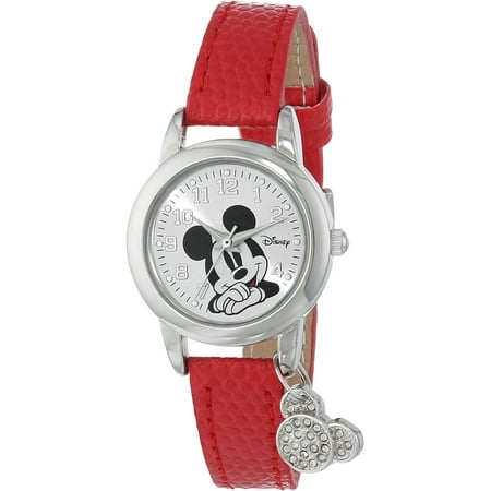 Women's MK1042 Mickey Mouse Watch with Red Leather Band
