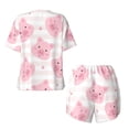 thumbnail image 5 of Picia Cartoon Pig Pajamas Sets for Women Soft Short-Sleeved Pjs with Lounge Shorts Two Piece Sleepwear-Large, 5 of 9