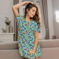 thumbnail image 3 of Naloa Artoon Transport Print Women Nightgowns,Womens Loungewear,Short Sleeve Sleepwear,Comfy Ladies Nightdress, 3 of 6