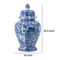 thumbnail image 7 of 17 Inch Tall Ginger Jar, Abstract Design over Blue and White Porcelain- Saltoro Sherpi, 7 of 7