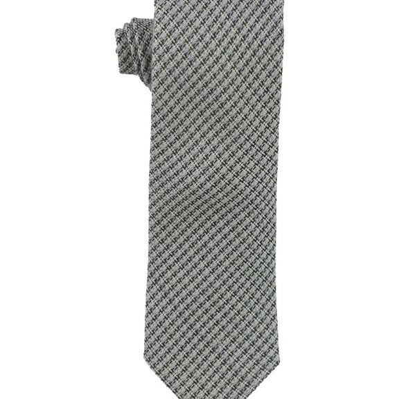 Michael Kors Mens Houndstooth Self-tied Necktie, Grey, One Size