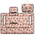 thumbnail image 4 of COEQINE Golf Cart Seat Covers Blanket, Travel Sports Cart Seat Cushion Covers for 2 Person Seats Club Car, Universal Golf Accessories for Summer or Winter, Red Beige Paw Heart, 4 of 8