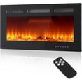 thumbnail image 2 of Historyli 36 inch Electric Fireplace with 120V/750W/1500W Two Heat Settings,Wall Recessed and Wall Mounted,Adjustable 12 Flame Colors,Remote Control,Timer,and Touch Screen,Black, 2 of 8