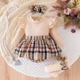 thumbnail image 2 of Gerichy Newborn Baby Girl Clothes Infant Girl Outfits Knit Romper Dress with Headband Socks Baby Clothes for Girls 0-18 Months, 2 of 7