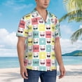 thumbnail image 5 of Balery Cute French Bulldog Print Men's Hawaiian Shirts Short Sleeve Beach Shirt Relaxed Fit Vacation Button Down Shirts-Small, 5 of 9