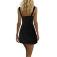 thumbnail image 2 of nvzhuang Women Short Dresses, Sleeveless Buttons Off Shoulder Casual Party Summer Spring Dress, 2 of 8