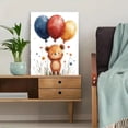 thumbnail image 5 of Qisvanset 12x16 Inch Framed Canvas Wall Art Hot Air Balloon Cute Animal Kids Birthday Nursery Wall Art Print, 5 of 8