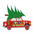 thumbnail image 3 of Christmas Duvet Cover Set, Red Vintage Car Xmas Tree Merry Celebration Words and Snowman Elf, Decorative 2 Piece Bedding Set with 1 Pillow Shams, Twin Size, Vermilion Green White, by Ambesonne, 3 of 3