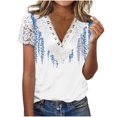 thumbnail image 1 of Camiseta con Cuello en V Gibobby Encaje Floral Estampado Mujer Manga Corta, 1 of 4
