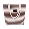 thumbnail image 1 of Women Tote Bag Rope Handle Large Capacity Waterproof Canvas Colorful Strip Female Shopping Tote Handbag Daily Use, 1 of 10