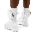 thumbnail image 3 of Women Combat Ankle Boots Chunky Platform Lace-up Zip Biker Shoes, 3 of 4
