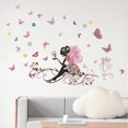 thumbnail image 3 of Autocollant mural en PVC amovible en vinyle motif fée, fleur et papillon, 3 of 4