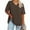 Brown, variant on Womens Summer V-Neck T-Shirt Short Sleeve Shirts for Women Tunic Tops Blouse Shirts