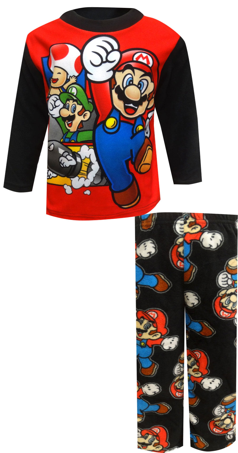 Super Mario Brothers Boys' Super Mario Brothers Cozy Fleece Pajamas ...