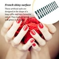 thumbnail image 2 of Fake Nail Set French Style Scratch Resistant Press-on Fingernails Full Cover Removable Trimble Adjustable Manicure Stickers Type 20, 2 of 7