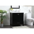 thumbnail image 2 of 30 inch single bathroom vanity in black with backsplash, 2 of 8