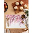 thumbnail image 2 of Pink Eucalyptus Placemats Set of 12 Leaves Abstract Branch Farmhouse Retro Leaf Heat Insulation Washable Place Mats, Rustic Non-Slip Table Mats for Dining Table Party Kitchen Decor,13x19 Inch, 2 of 4