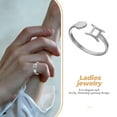 thumbnail image 3 of OULII Adjustable Finger Ring Ring Stainless Steel 1Pcs Minimalist Design for Women, 3 of 6