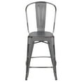 thumbnail image 4 of Home Square 3 Piece Metal Slat Back Counter Stool Set in Distressed Silver Gray, 4 of 6