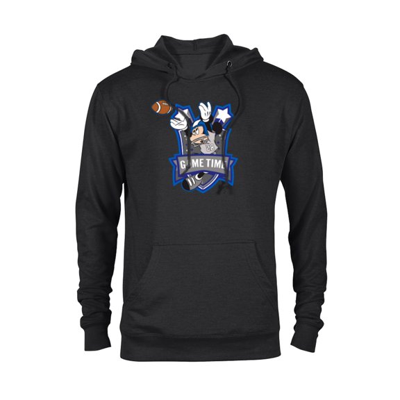 Disney Mickey Mouse #28 Game Time Football Catch Sports - Pullover Hoodie for Adults - Customized-Black
