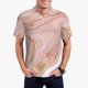 thumbnail image 1 of Balery Rose Gold Glitter Splatter Camisa Polo de Hombre con Estampado, de Manga Corta y Tejido Medio, Camisa Tipo Golf Polo-Medium, 1 of 6