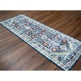 thumbnail image 6 of Hauteloom Tigris Collection Barley Bohemian Rustic Living Room Bedroom Dining Room Area Rug - Vintage Distressed - Turkish Farmhouse Southwestern Aztec Pattern - Blue, Black - 7'10" x 10', 6 of 11