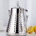 thumbnail image 4 of SANQIAHOME 1.8L(60oz) Stainless Steel Hammer Patterned Teapot With Removeable Infuser,Loose leaf cover,Silver, 4 of 12