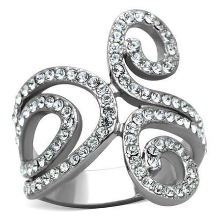

Beautops TK1437 - High polished (no plating) Stainless Steel Ring with Top Grade Crystal in Clear - 6