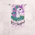thumbnail image 6 of Coolnut Fingertip Hand Towels, Set of 2 Pcs Cute Unicorn with Flowers on Pink Absorbent Face Bath Towels for Bathroom Kitchen, 30"x15", 6 of 6