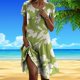 thumbnail image 1 of WILLBEST Vestidos De Mujer Vestido Casual Con Estampado Floral Para Mujer Cuello Redondo Vacaciones Uso Diario Primavera Verano Básico Cómodo Elegante Atuendo Femenino 3170, 1 of 3