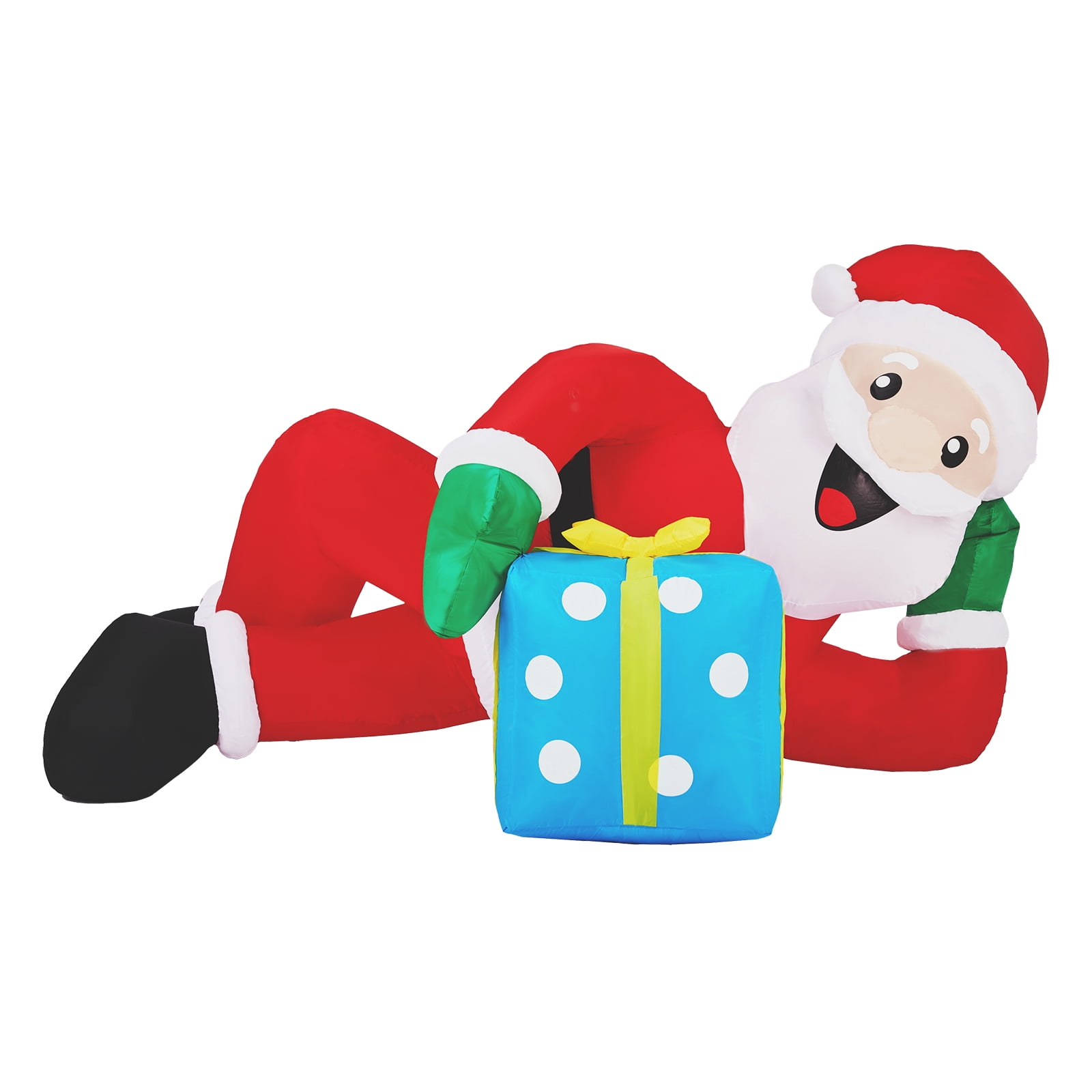 Astoutdoor 7 ft Lighted Christmas Inflatable Decoration, Santa Lying on Floor with Built-in LED Lights, Blow Up Yard Decor for Holiday Front Yard Lawn Garden