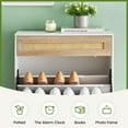 thumbnail image 6 of Entryway Shoe Cabinet with 2 Flip Drawers, Free Standing 2 Tier Slim Shoe Organizer, 3-Gear Adjustable Drawers, White, 6 of 7