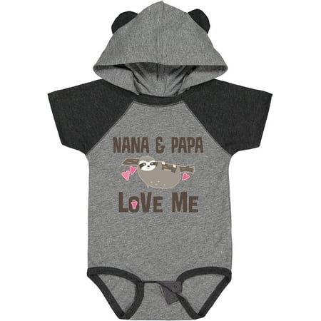 

Inktastic Nana and Papa Love Me Sloth Gift Baby Girl Bodysuit