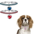 thumbnail image 6 of Small Cat Collar Rhinestone Cat Collar Sparkling Bling Heart Shaped Crystal Pendant Fancy Cat Collar Elegant Pet Jewelry for Special Occasions White, 6 of 6