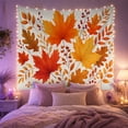 thumbnail image 2 of Vibrant Maple and Berry Arrangement on Off-White Background, Cozy Rustic for Fall Enthusiasts, Autumnal Botanical Wall Art, Thanksgiving Gift, Tapestry Wall Hanging for Living Room and Bedroom, 2 of 7