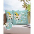 thumbnail image 6 of Pack of 2 Outdoor Pillow Covers, Bee Lieve In Yourself Gnomes Sunflower Teal Green Waterproof Square Throw Pillowcase Cushion Decorative Pillow Covers for Couch Patio Tent, 18x18 in, 6 of 6