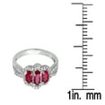 thumbnail image 4 of Dazzlingrock Collection 10K Round White Diamond & Oval & Round Ruby 3 Stone Engagement Ring, White Gold, Size 6.5, 4 of 4
