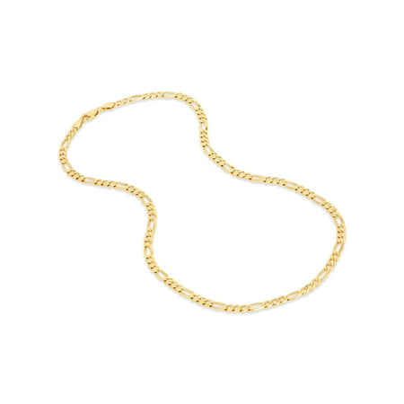 18k Gold Over Sterling Silver Figaro 100 Gauge Chain Necklace 30 Inches