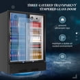 thumbnail image 6 of Chingoo 38'' Upright Display Refrigerator with Glass Door, 17 Cu.ft Merchandiser Fridge with Adjustable Shelves Black, 6 of 9