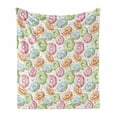 thumbnail image 1 of Colorful Soft Flannel Fleece Blanket, Delicious Watercolor Pattern with Doughnuts Hand Drawn Yummy Tasty Pastries Bakery, Cozy Plush for Indoor and Outdoor Use, 50" x 70", Multicolor, by Ambesonne, 1 of 6