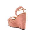 thumbnail image 4 of Schutz Hinata Nude Suede Wedge Platform Toasted Nut Nude Platform Wedge Sandal (Toasted Nut, 5), 4 of 5